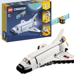 LEGO Creator 3 en 1 Lanzadera Espacial, Figura de Astronauta o Nave de Juguete, Set de Construcción para Niños y Niñas de 6 Años o Más